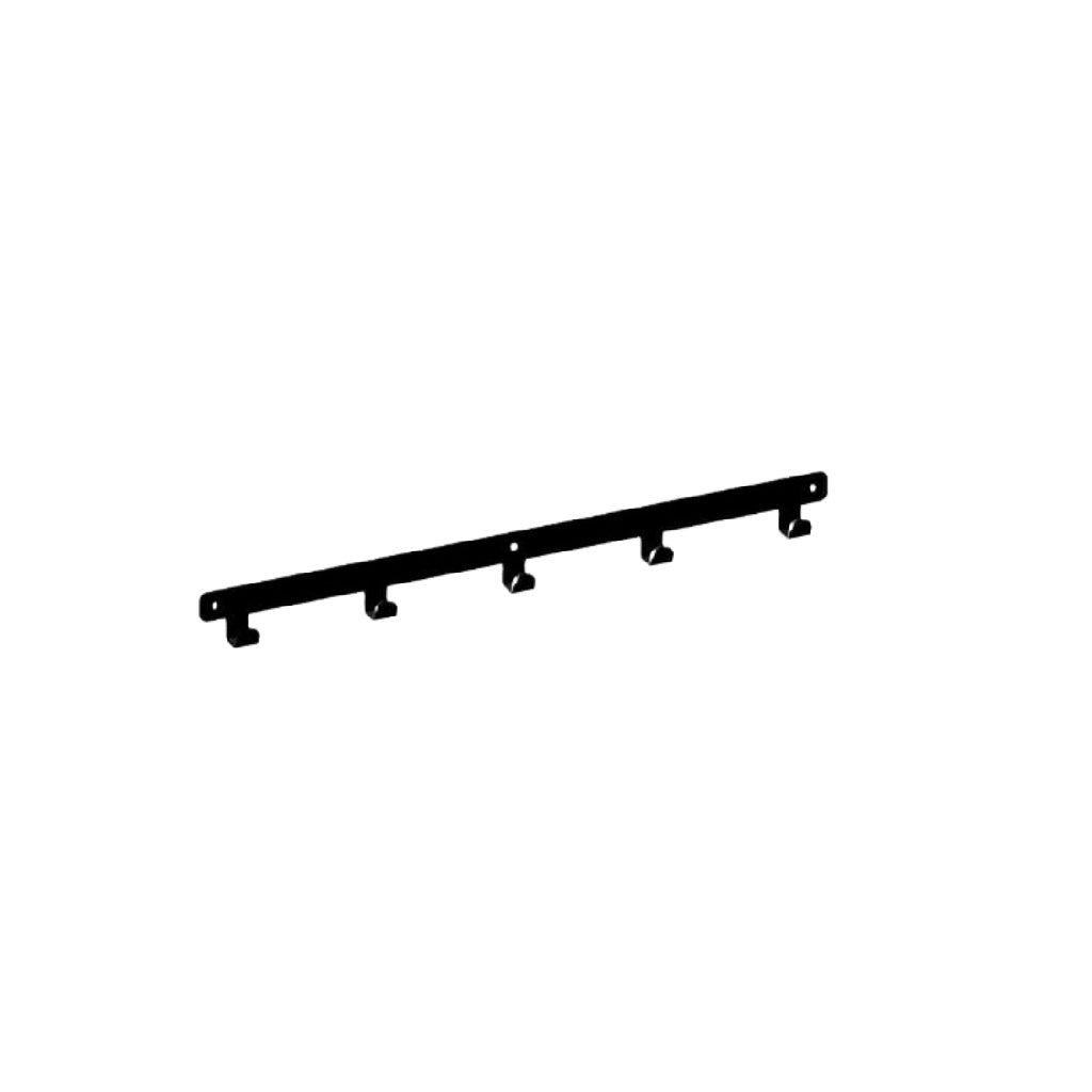 Perchero de pared de metal negro con 5 ganchos