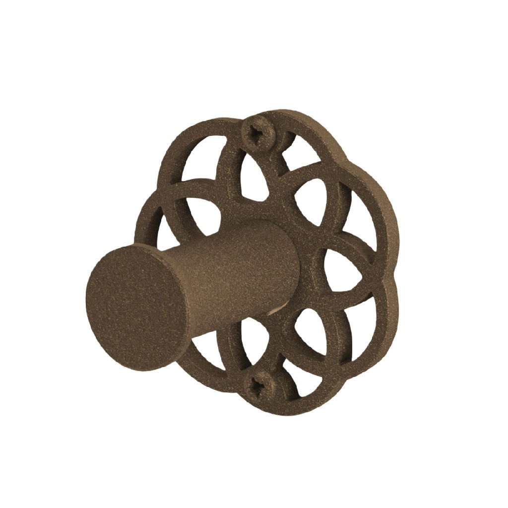 Gancho de pared con diseño floral en acabado envejecido